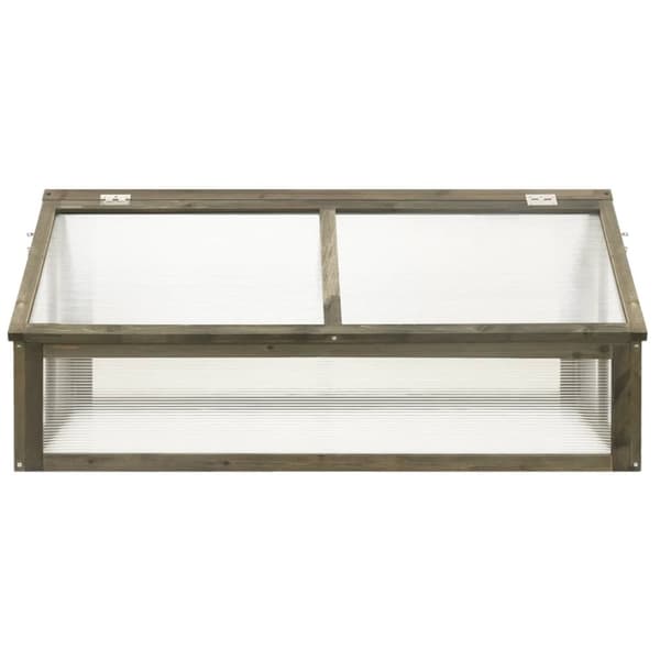 vidaXL Växthus grå 114x80x50 cm granträ - Växthus