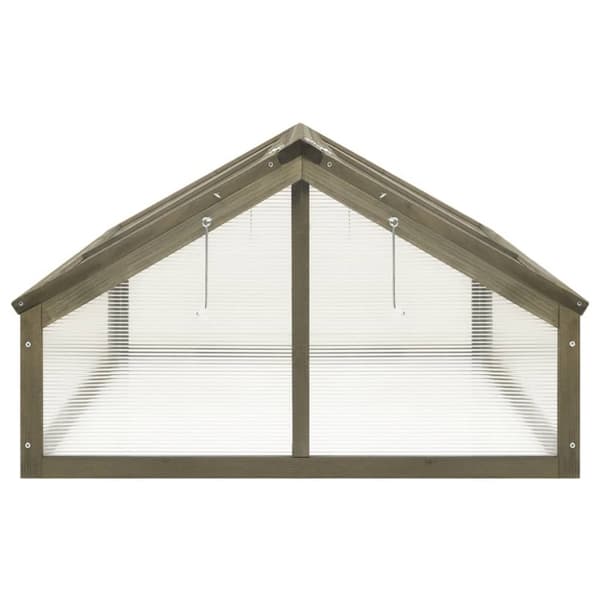 vidaXL Växthus grå 114x80x50 cm granträ - Växthus