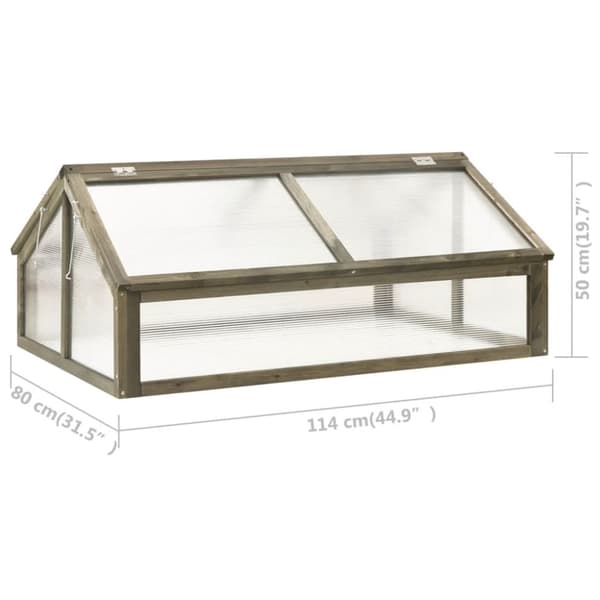 vidaXL Växthus grå 114x80x50 cm granträ - Växthus