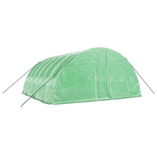 vidaXL Växthus med stålram grön 36 m² 6x6x2,85 m - Växthus