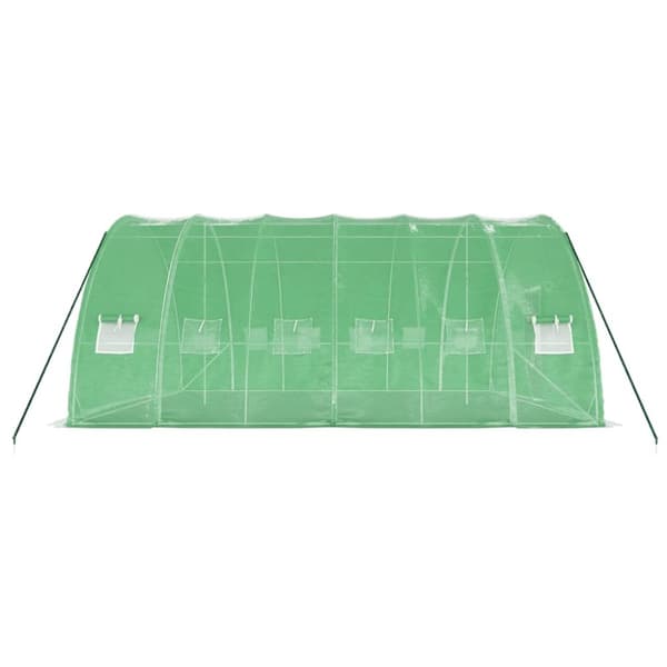 vidaXL Växthus med stålram grön 36 m² 6x6x2,85 m - Växthus