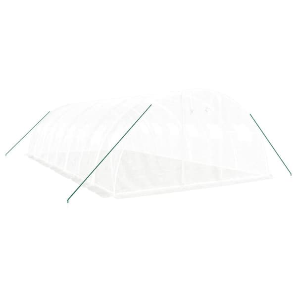 vidaXL Växthus med stålram vit 32 m² 8x4x2 m - Växthus
