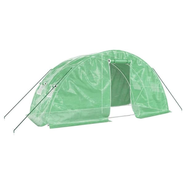 vidaXL drivhus med stålstel 10 m² 5x2x2,3 m grøn -  Drivhuse