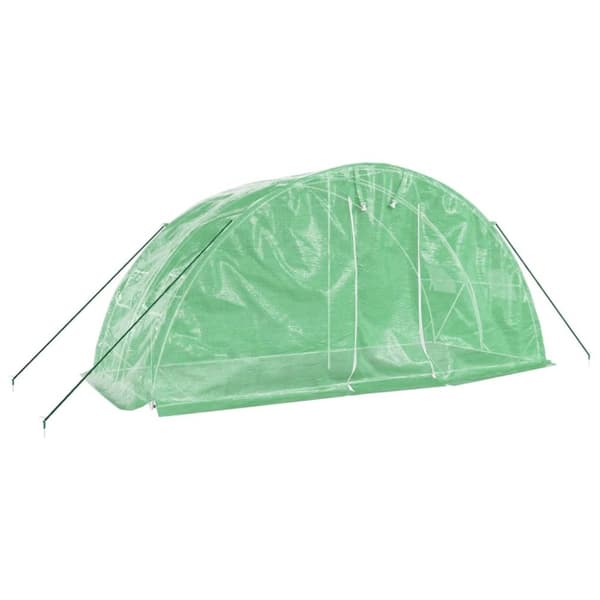vidaXL drivhus med stålstel 10 m² 5x2x2,3 m grøn -  Drivhuse