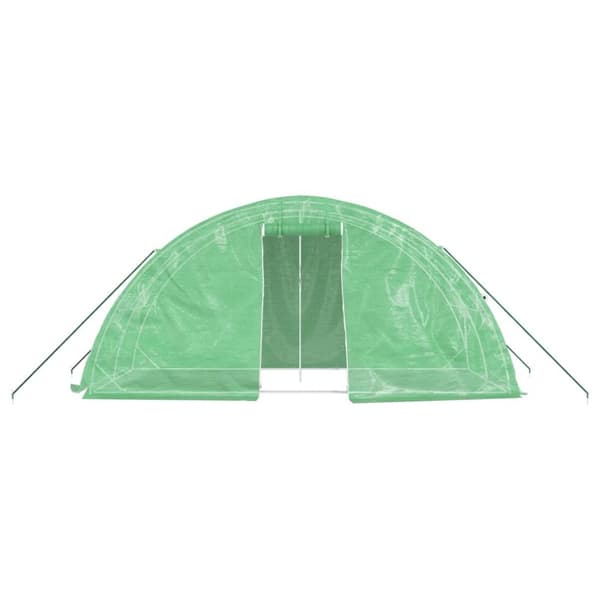 vidaXL drivhus med stålstel 10 m² 5x2x2,3 m grøn -  Drivhuse