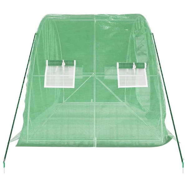 vidaXL drivhus med stålstel 10 m² 5x2x2,3 m grøn -  Drivhuse