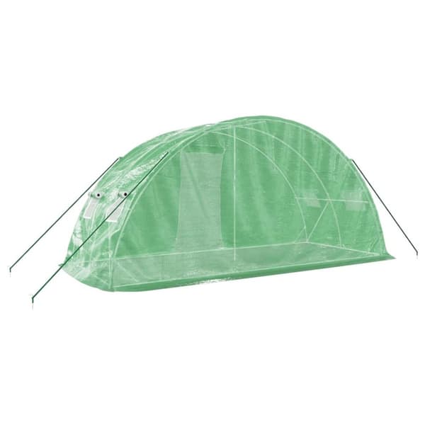 vidaXL drivhus med stålstel 10 m² 5x2x2,3 m grøn -  Drivhuse