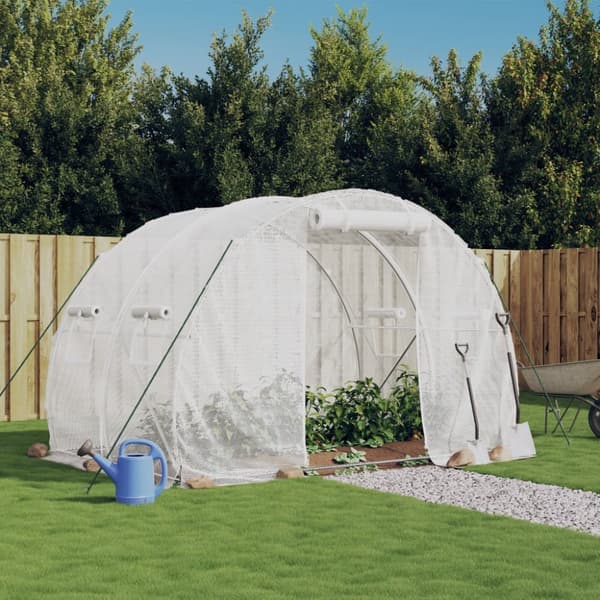 vidaXL drivhus med stålstel 6 m² 3x2x2 m hvid -  Drivhuse