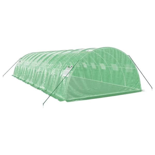 vidaXL drivhus med stålstel 40 m² 10x4x2 m grøn -  Drivhuse