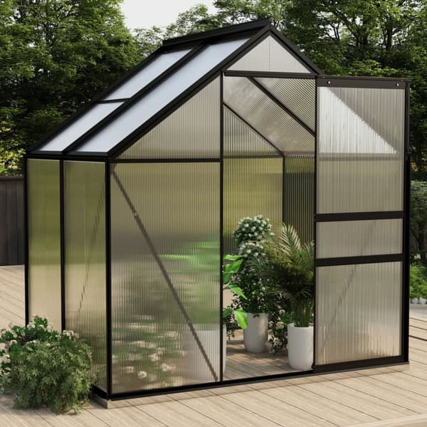 vidaXL Växthus antracit aluminium 2,47 m³ -  Växthus