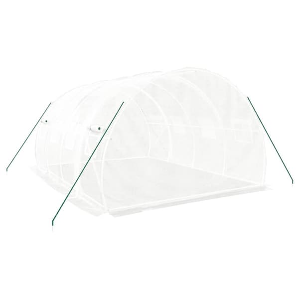 vidaXL Växthus med stålram vit 12 m² 4x3x2 m -  Växthus