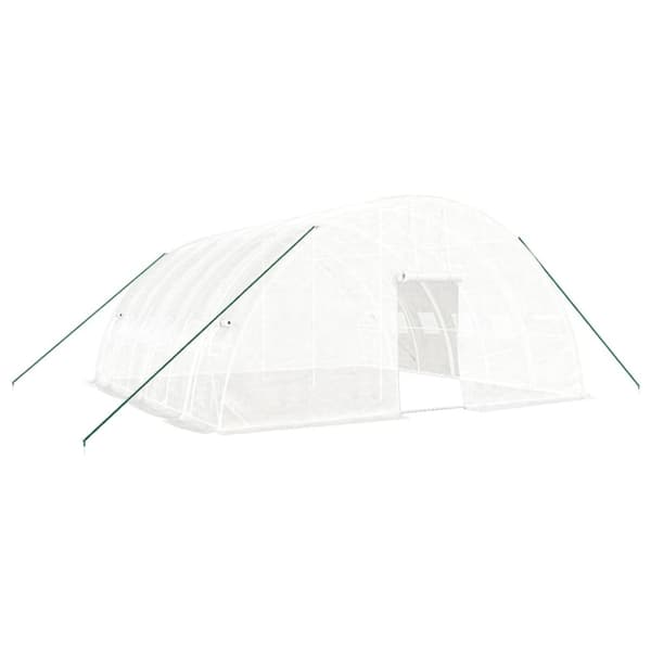 vidaXL drivhus med stålstel 36 m² 6x6x2,85 m hvid -  Drivhuse