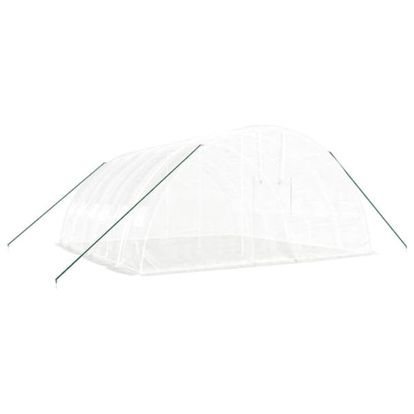 vidaXL drivhus med stålstel 36 m² 6x6x2,85 m hvid -  Drivhuse