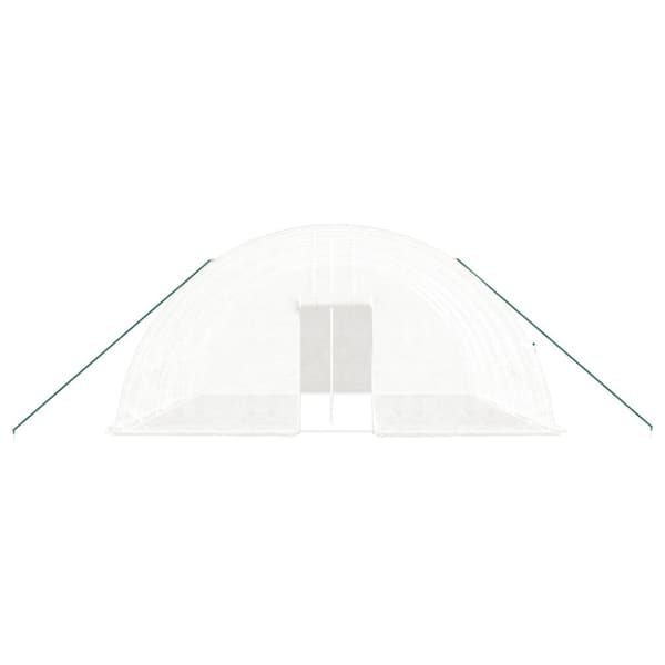 vidaXL drivhus med stålstel 36 m² 6x6x2,85 m hvid -  Drivhuse