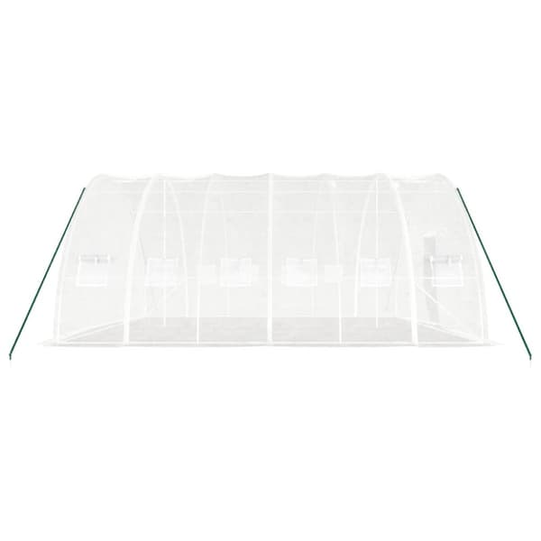vidaXL drivhus med stålstel 36 m² 6x6x2,85 m hvid -  Drivhuse