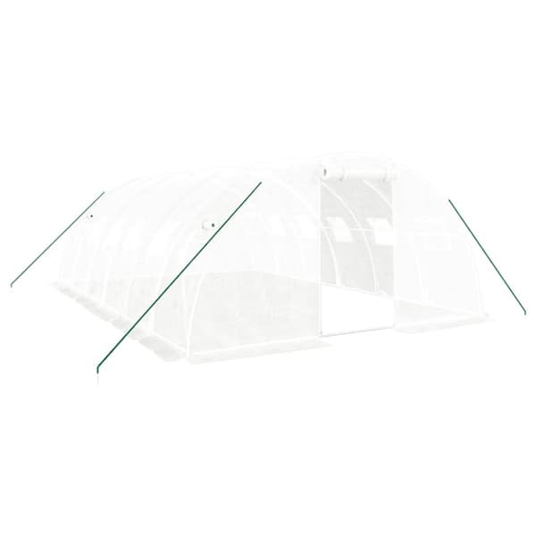 vidaXL Växthus med stålram vit 24 m² 6x4x2 m -  Växthus