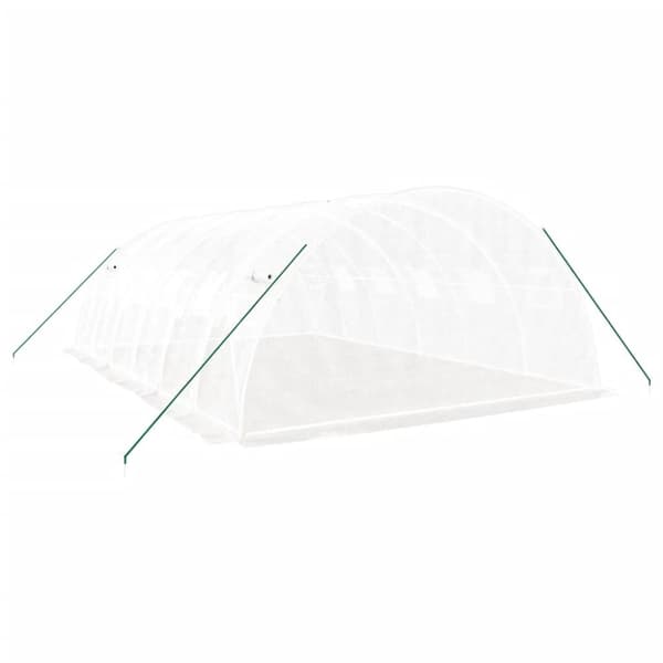 vidaXL Växthus med stålram vit 24 m² 6x4x2 m -  Växthus
