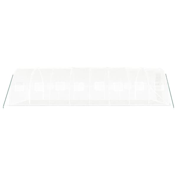 vidaXL Växthus med stålram vit 24 m² 8x3x2 m -  Växthus