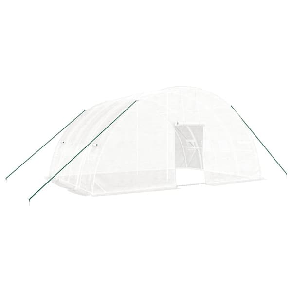 vidaXL drivhus med stålstel 24 m² 6x4x2,85 m hvid -  Drivhuse