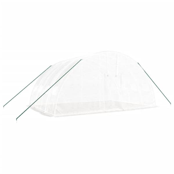 vidaXL drivhus med stålstel 24 m² 6x4x2,85 m hvid -  Drivhuse