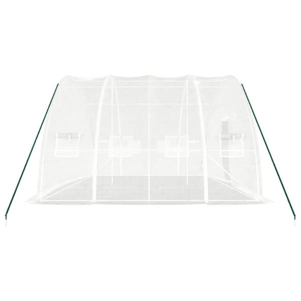 vidaXL drivhus med stålstel 24 m² 6x4x2,85 m hvid -  Drivhuse