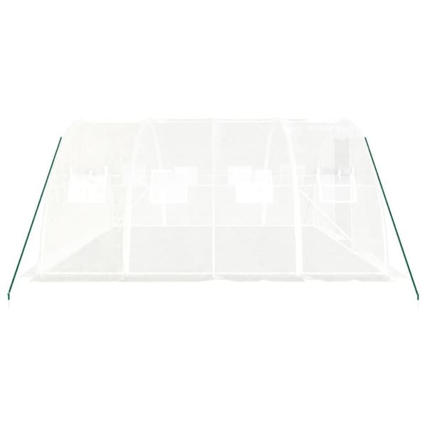 vidaXL Växthus med stålram vit 16 m² 4x4x2 m -  Växthus