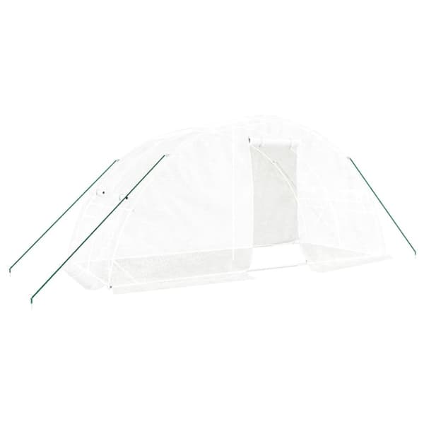 vidaXL drivhus med stålstel 10 m² 5x2x2,3 m hvid -  Drivhuse