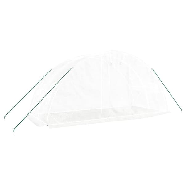 vidaXL drivhus med stålstel 10 m² 5x2x2,3 m hvid -  Drivhuse