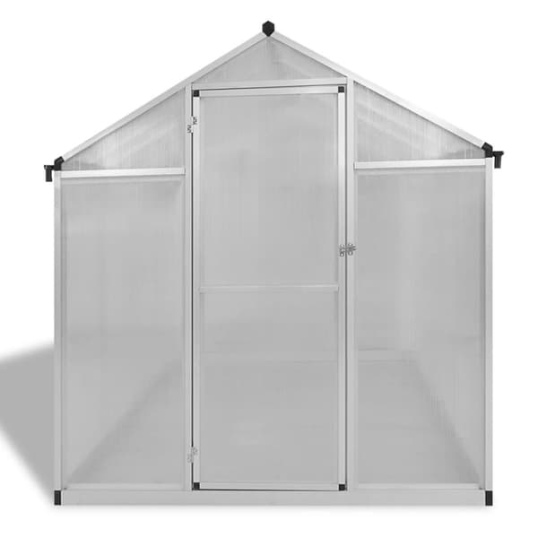 vidaXL Växthus i förstärkt aluminium med basram 4,6 m² -  Växthus