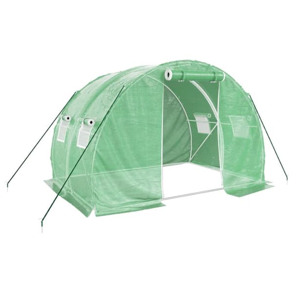 vidaXL drivhus med stålstel 6 m² 3x2x2 m grøn - Drivhuse