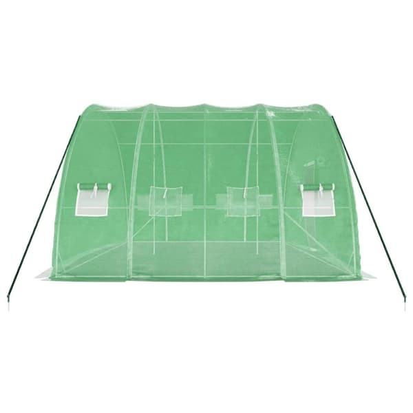 vidaXL drivhus med stålstel 24 m² 6x4x2,85 m grøn -  Drivhuse