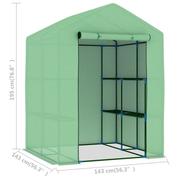 The Living Store drivhus med hylder 143x143x195 cm stål -  Drivhuse