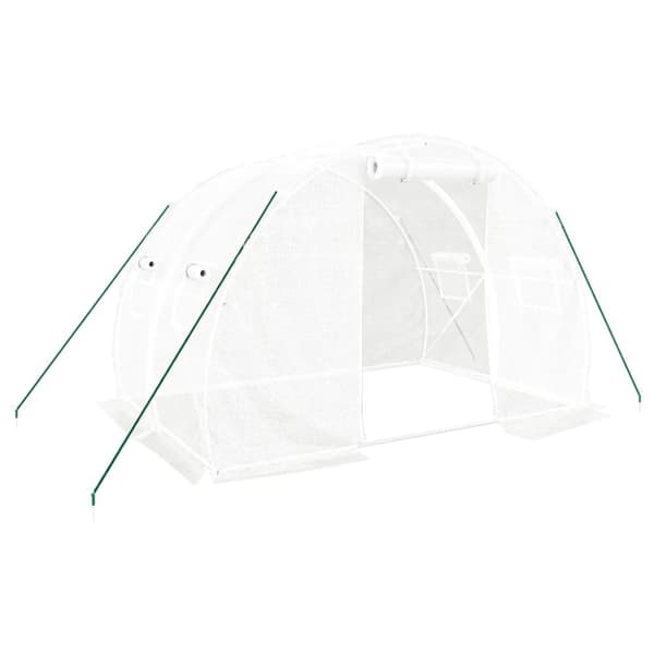 The Living Store drivhus med stålstel 6 m² 3x2x2 m hvid - Drivhuse