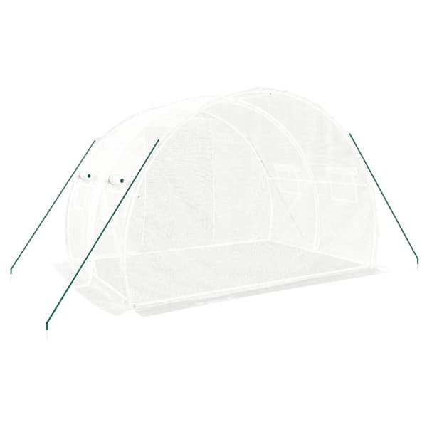 The Living Store drivhus med stålstel 6 m² 3x2x2 m hvid - Drivhuse