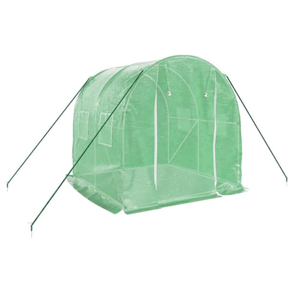 The Living Store drivhus med stålstel 4 m² 2x2x2 m grøn -  Drivhuse
