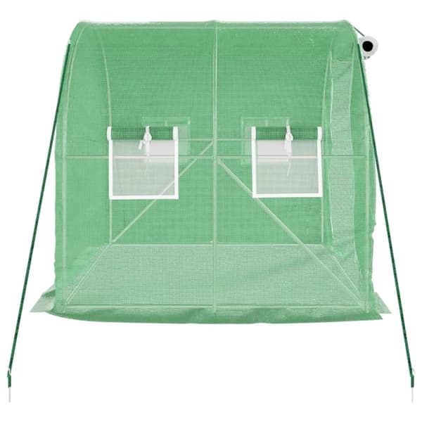 The Living Store drivhus med stålstel 4 m² 2x2x2 m grøn -  Drivhuse