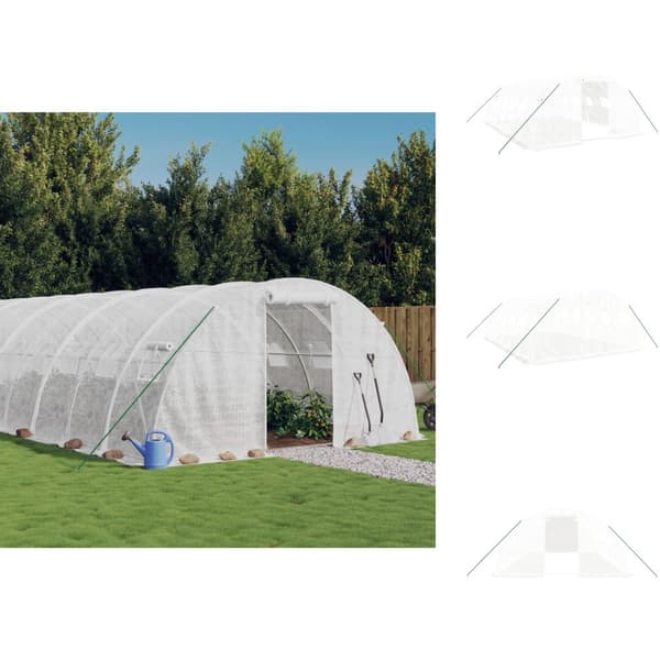 Drivhuse - Living drivhus med stålstel 24 m² 6x4x2 m hvid