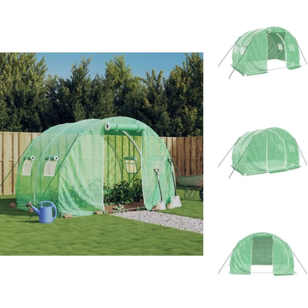 Växthus - Living Växthus med stålram grön 6 m² 3x2x2 m