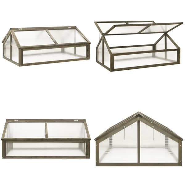 Växthus grå 114x80x50 cm granträ - Växthus - Växt Hus - Home & Living