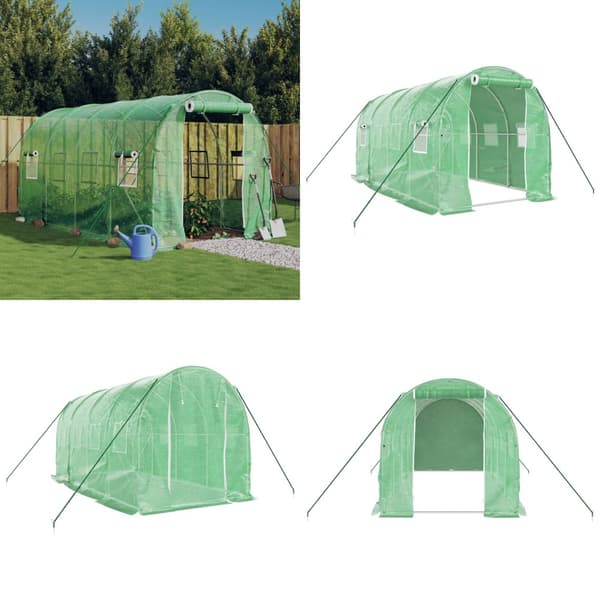 Drivhus med stålstel 8 m² 4x2x2 m grøn - Drivhus - Drivhuse - Home & Living