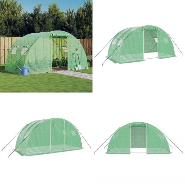 Drivhus med stålstel 8 m² 4x2x2 m grøn - Drivhus - Drivhuse - Home & Living