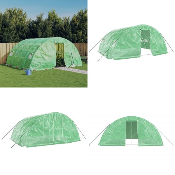 Drivhus med stålstel 20 m² 5x4x2,3 m grøn - Drivhus - Drivhuse - Home & Living