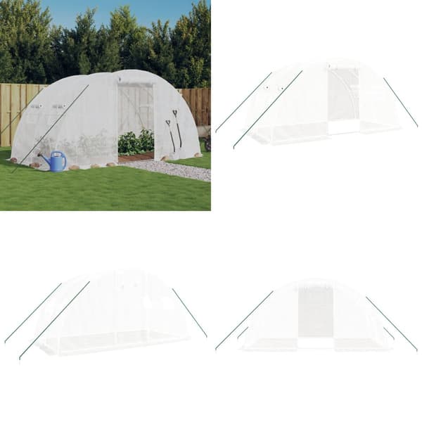 Drivhus med stålstel 8 m² 4x2x2 m hvid - Drivhus - Drivhuse - Home & Living