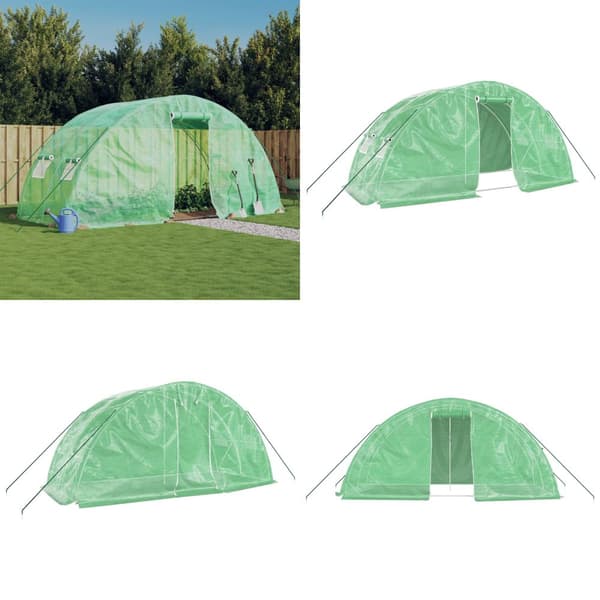 Drivhus med stålstel 10 m² 5x2x2,3 m grøn - Drivhus - Drivhuse - Home & Living