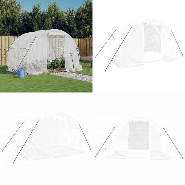 Drivhus med stålstel 6 m² 3x2x2 m hvid - Drivhus - Drivhuse - Home & Living