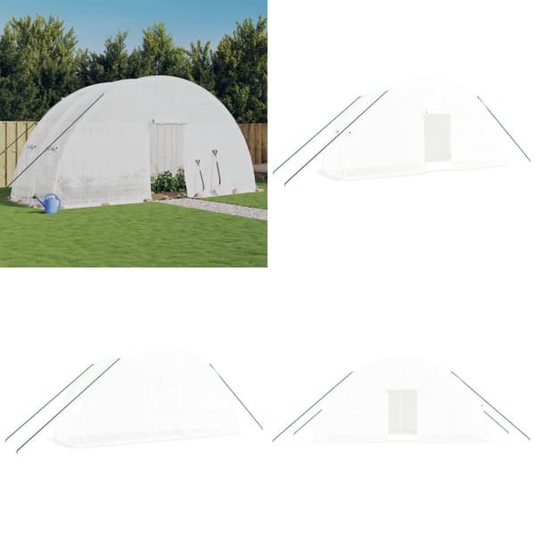 Drivhus med stålstel 12 m² 6x2x2,85 m hvid - Drivhus - Drivhuse - Home & Living