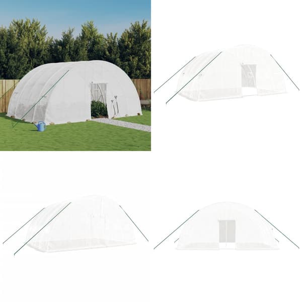 Växthus med stålram vit 24 m² 6x4x2,85 m - Växthus - Odlingshus - Home & Living