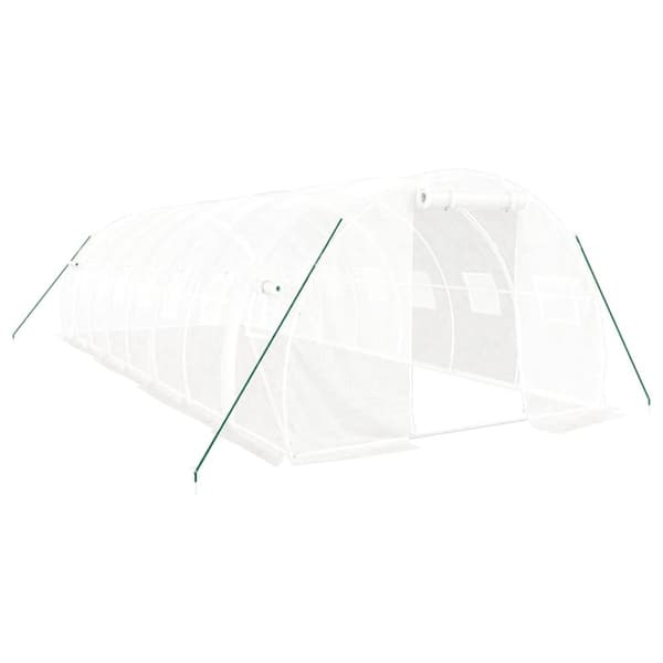 Drivhus med stålstel 24 m² 8x3x2 m hvid - Drivhus - Drivhuse - Home & Living