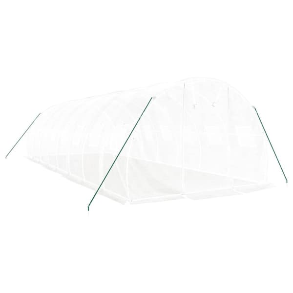 Drivhus med stålstel 24 m² 8x3x2 m hvid - Drivhus - Drivhuse - Home & Living