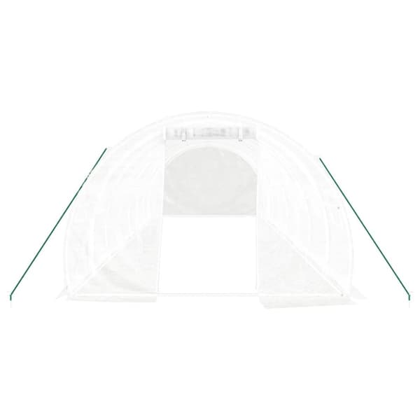 Drivhus med stålstel 24 m² 8x3x2 m hvid - Drivhus - Drivhuse - Home & Living